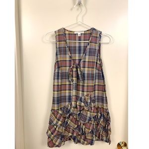 Banana Republic plaid bottom ruffle tank shirt